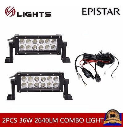 2pcs 8 36w Led Combo Trabajo Luz Utb De Suv Offroad Lámpara 1