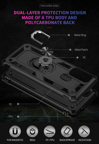 Generic Reinforced Case with Ring Compatible with Motorola Moto G60S 2