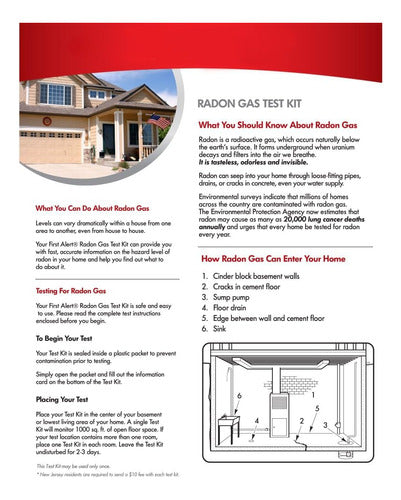 First Alert Radon Gas Test Kit 1