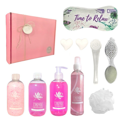 Luxury Spa Gift Set - Rose Aroma Relaxation Box - Ideal Gift for Women - Pamper Your Loved One with Blissful Zen Experience - Set Kit Caja Regalo Mujer Box Rosas Spa Zen N09 Feliz Día