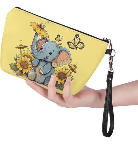 Hellhero Girasol Elefante Bolsa De Cosméticos Para Mujer Peq 1