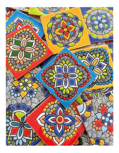Renacimiento Jalisco Multicolor Talavera Tiles 10 x 10 Pack of 8 Units 0
