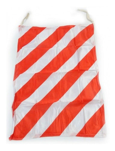 CD Red and White Striped Warning Flag 40x60cm with Securing Straps 1