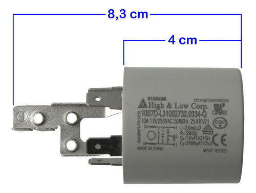 Capacitor for Longvie Washing Machine Model LS18012C 7