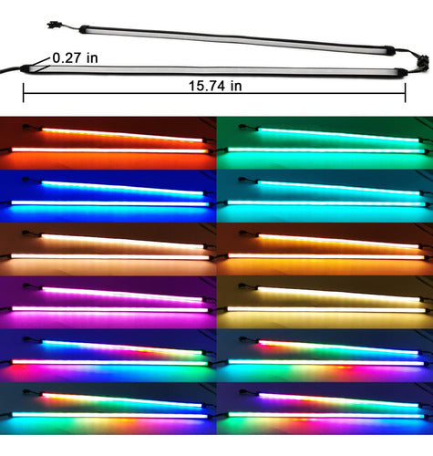 Tira Led Rgb Direccionable Pc 2x40cm P/motherboard Magnética 2