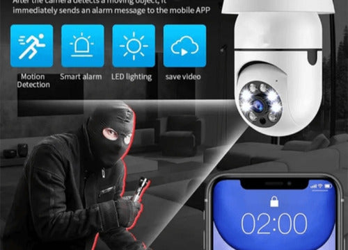 Lámpara Espía De Seguridad 360 Con Audio Y Visión Nocturna 4