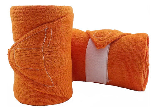 Crespo Elastic Wraps for Horses by the Pair - Orange 0