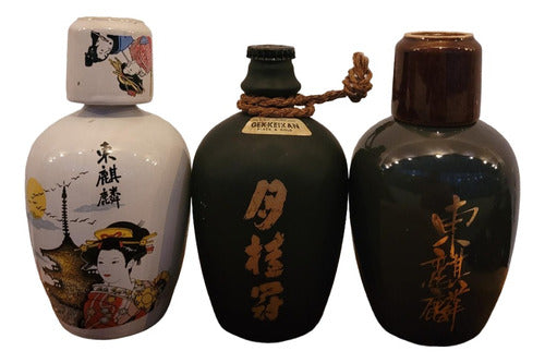 2 Garrafas Sake Ouro A Sua Escolha Mais 2 Guinomi Porcelana 0