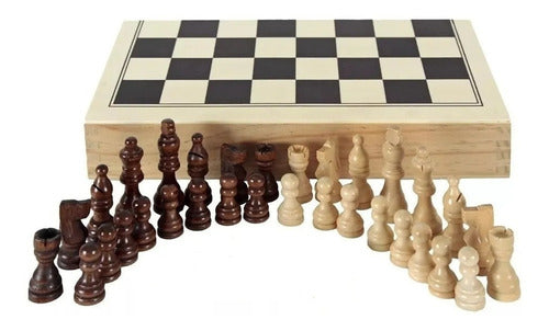 Small Bison Chess Set Wooden Board Pieces Board Games 4