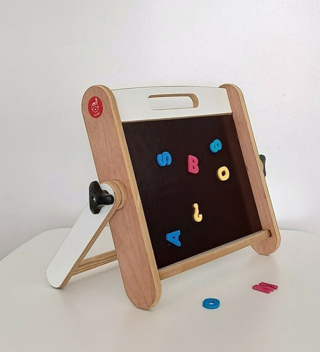 Magnetic 2-In-1 Chalkboard with Alphabet for Marker and Chalk 1