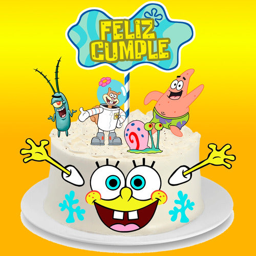 RR Bob Esponja Topper Torta (para Imprimir) 1