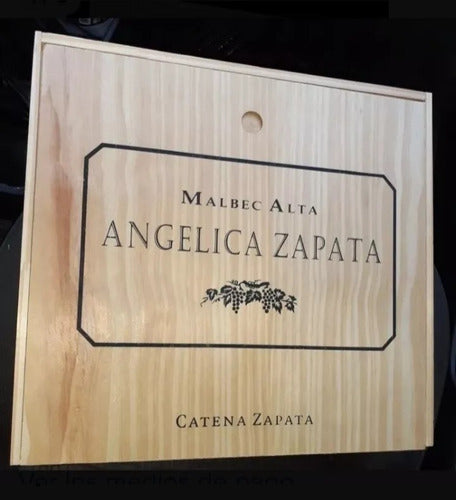 Catena Zapata Wine Box for 4 Bottles - Empty Wooden Box for Malbec 0