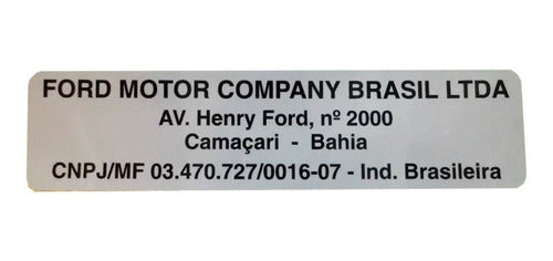 Ford Calco Fabricacion De Vehiculo Ford Ecosport 03/12 Orig 0