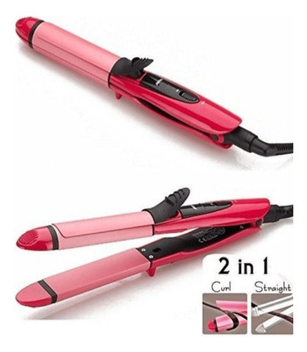 2-in-1 Hair Straightener and Curling Iron for Styling Waves and Curls 1