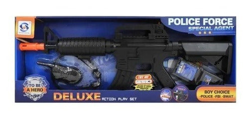 Police Force Deluxe Light and Sound Rifle with Accessories 0