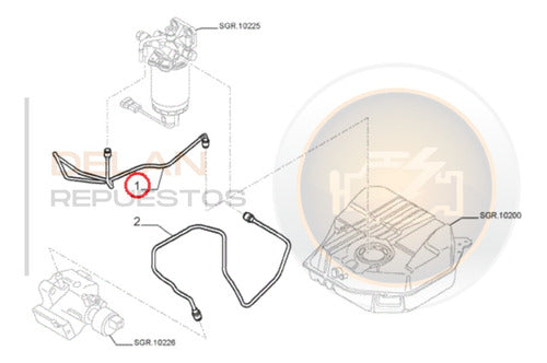 Fiat Caño Rigido Retorno Combustible Bomba A Tanque Nueva Ducato 1
