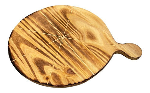 PIZZERAS 5 Wooden Pizza Boards with Handle and Slots 0