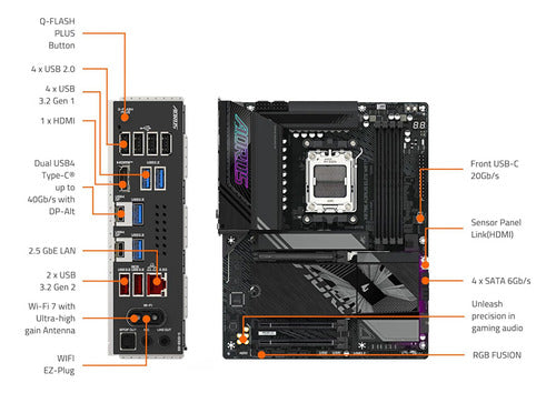 Motherboard Gigabyte X870e Aorus Elite Wifi7 Ddr5 Socket Am5 5