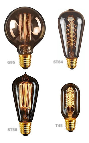 Electricidad Tribunales Vintage Antique Dimmable Carbon Filament Lamp 0