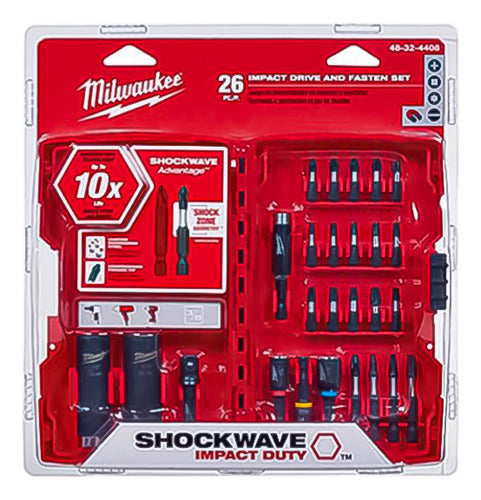 Atornillador Kit De Puntas 26 Piezas Milwaukee 0