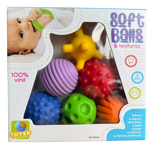 Bola Sensorial Tátil Soft Balls Para Bebe Kit C6 Montessori 0