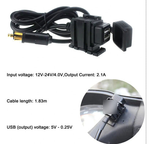 Adaptador Extension Doble Usb Toma Din Moto Ducati Bmw Hella 6