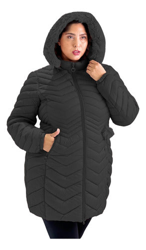 Women's Plus Size Long Jacket Hooded Warm Waterproof 18
