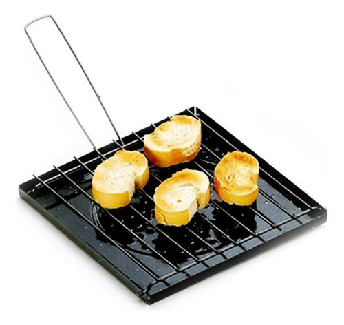 Enamelled Sheet Toaster for Toasting with Handle 20.5x20.5 cm 0