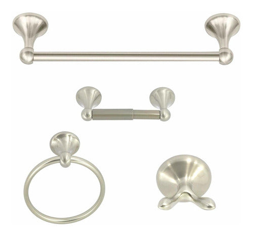 Nuk3y Satin Nickel Set of 4 Bathroom Accessories 0