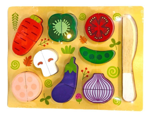 Dream Sports Wooden Vegetables Set with Knife and Board - 18 pcs 1