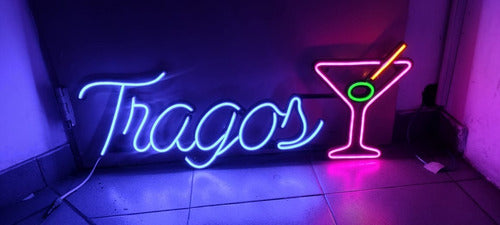Neon LED Sign Tragos + Copa - Decorative - Luminous 1
