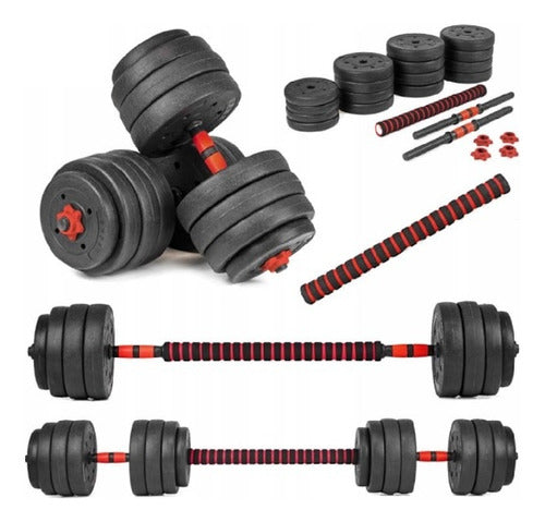 Set De Mancuernas + Barra + 25kg Randers 1