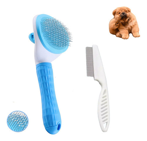Pet Grooming Set: Cardina Brush Pet Hair Remover + Flea Comb 0