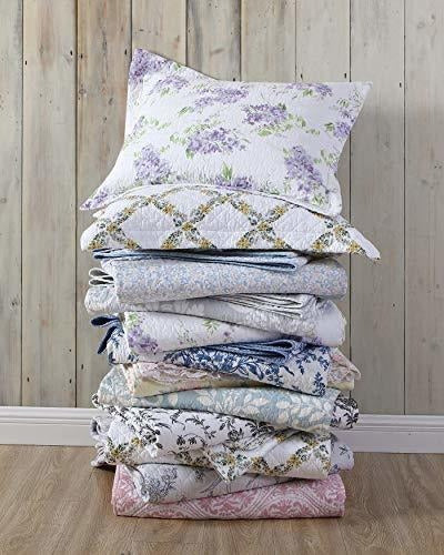 Laura Ashley Breezy Juego De Cobertor Floreado Rosado Y Gris 4