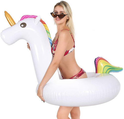 Inflatable Unicorn Float Ring for Pool and Beach Summer Fun 0