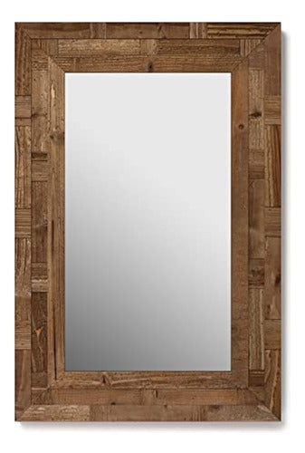 Barnyard Designs 24x36 Wood Farmhouse Wall Mirror, Wooden La 0