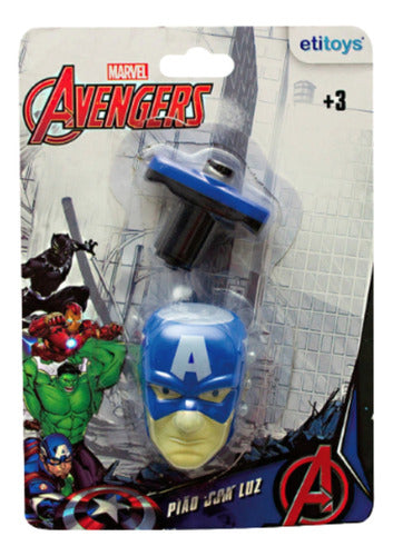 Pião Com Luz Capitão América Avengers - Etitoys 1