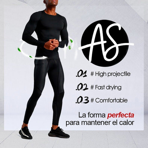 AbastoShop Online Long Sleeve Thermal Fleece Men's Lycra Sports Shirt 6