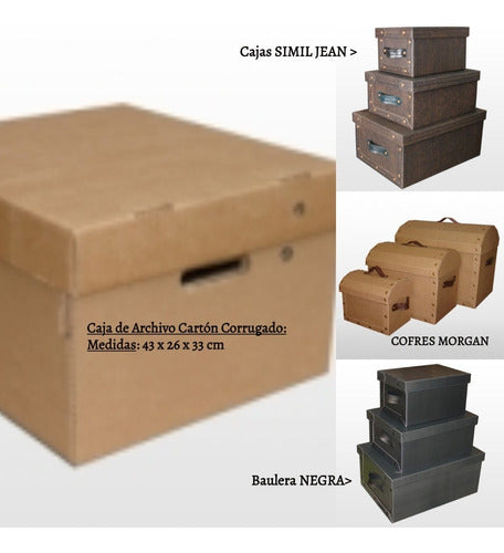 Microbox Cajas De Archivo Cartón Corrugado 43 X 33 X 26 Cm (x 3 Unid) 1