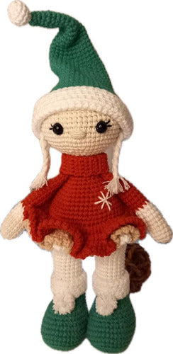 Elfo/a Navideña Tejida A Crochet 0