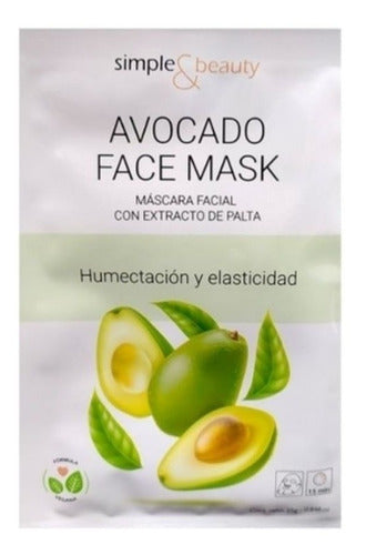 Simple & Beauty Avocado Facial Masks Box of 12 1