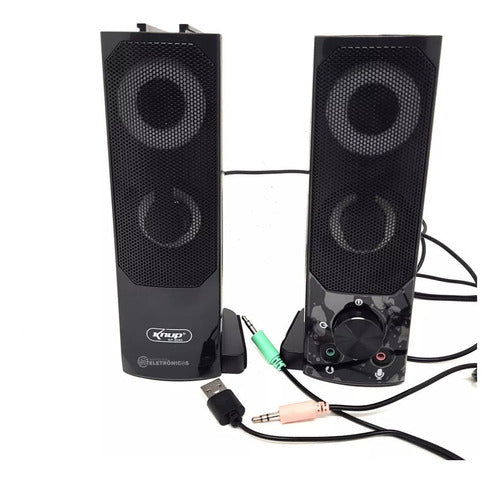 Parlante Pc Kp6040 Opcion Barra De Sonido Con Lus Led Y Usb 0