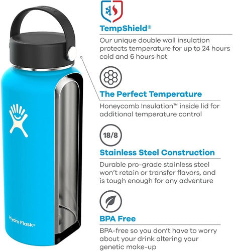 Botella Hydro Flask Wide Mouth 12 Oz. Lava 2