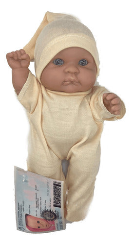 Realistic 20 cm Doll with Onesie and Beanie 9
