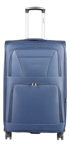 Large Reinforced Fabric Suitcase with 4 Swivel Wheels 360 Expandable Gusset 8