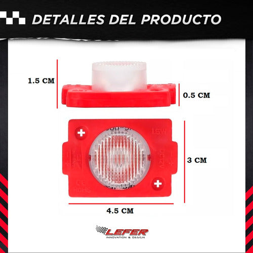 Lefer Modulo Led C/ Lupa 12v 3030 Alta Potencia Amarillo Ip68 X 10 4