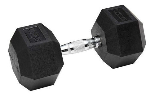 Mancuerna Hexagonal Engomada 22.5 Kg Dumbbell Full Fitness 1