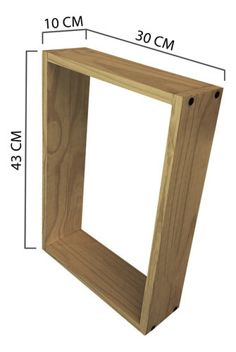 Sajo Modern 43x30 Hanging Cube Shelf - Solid Wood 3