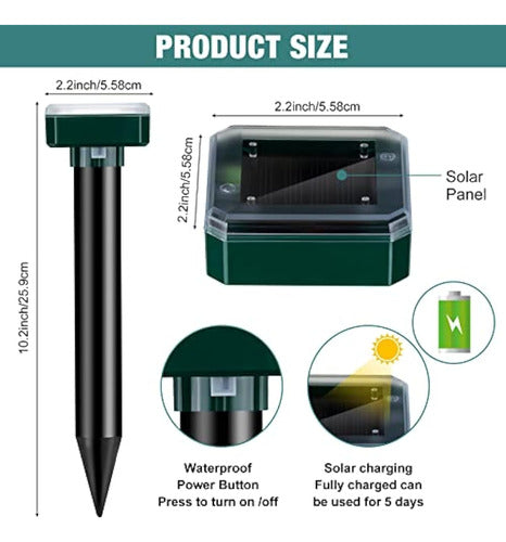 Generic Solar Mole Repellent, 28 Pieces, Ultrasonic 1
