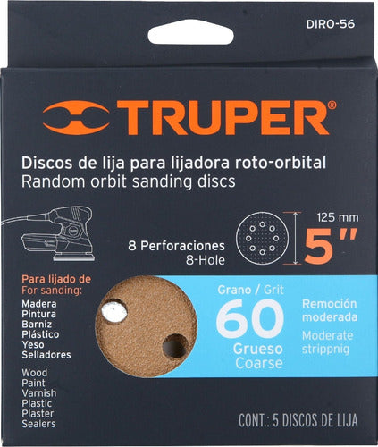 Truper 5'' Velcro Sanding Disc for Orbital Sander - Grit 180 4